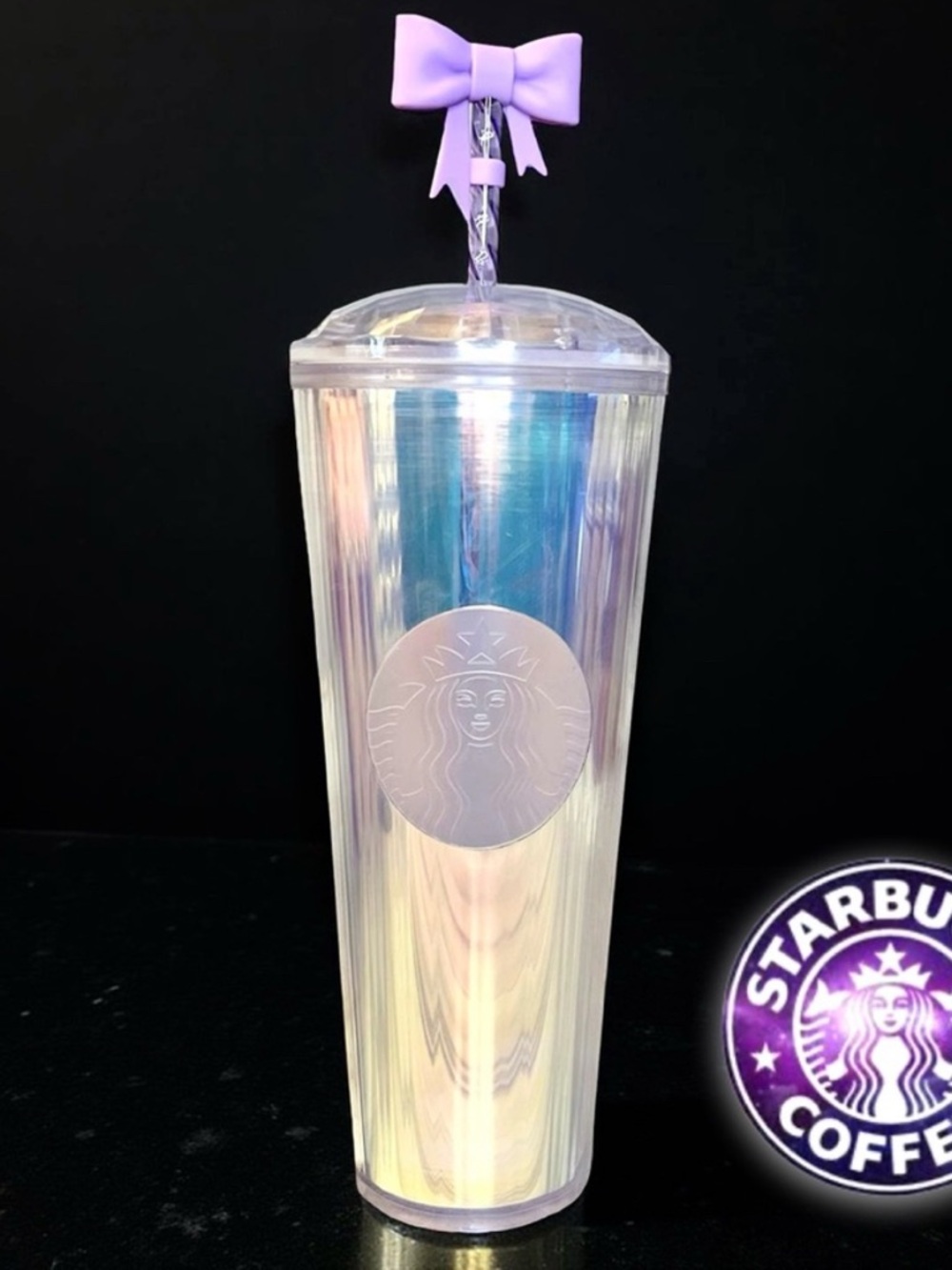 Starbucks Iridescent Tumbler with Lavender Bow - Picture 16 of 16